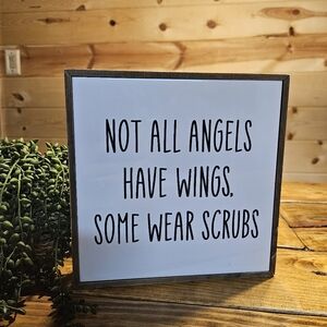 Hobby Lobby Black and White Not All Angels Wear Wings Sign